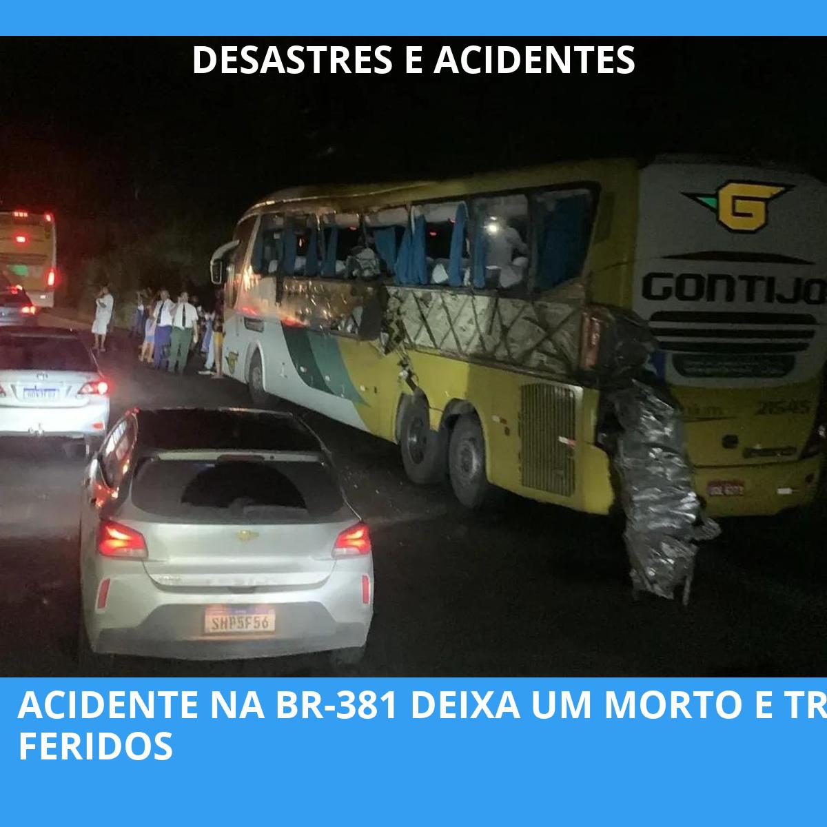 ACIDENTE NA BR-381 DEIXA UM MORTO E TREZE FERIDOS
